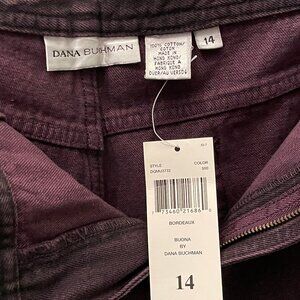 Dana Buchman High Rise Jeans NEW W/TAG Stretch Sz 14 Bordeaux Retail $135